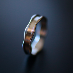 Bague Acier "Vague" - Opale